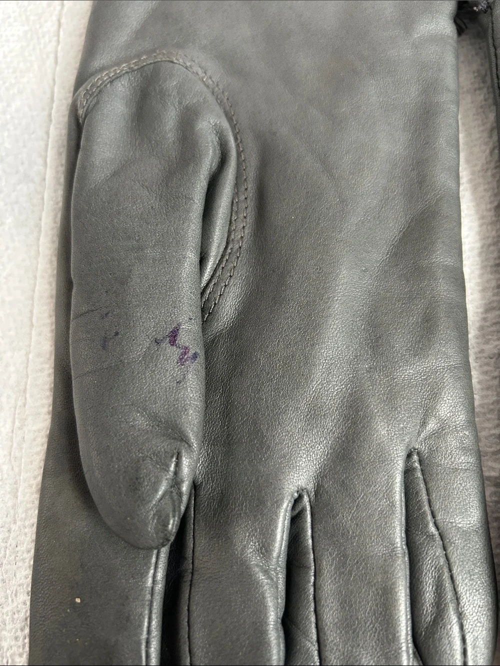 GENUINE Leather Gloves (5 pairs) - Beige, Red, Gray, Teal and Black